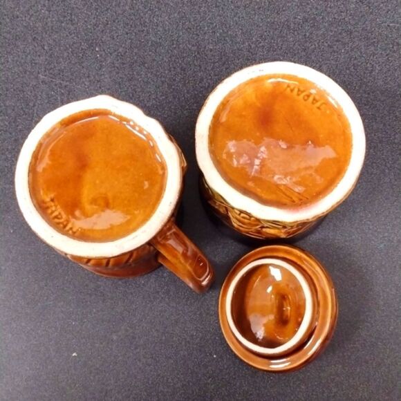 Vintage Benjamin‎ Franklin 3D Brown Creamer and Sugar Pot Made in Japan - Picture 8 of 12